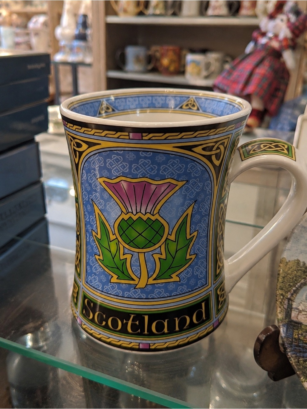 Clara Scotland Thistle Window Bone China Coffee Mug Celtic Scottish Cup